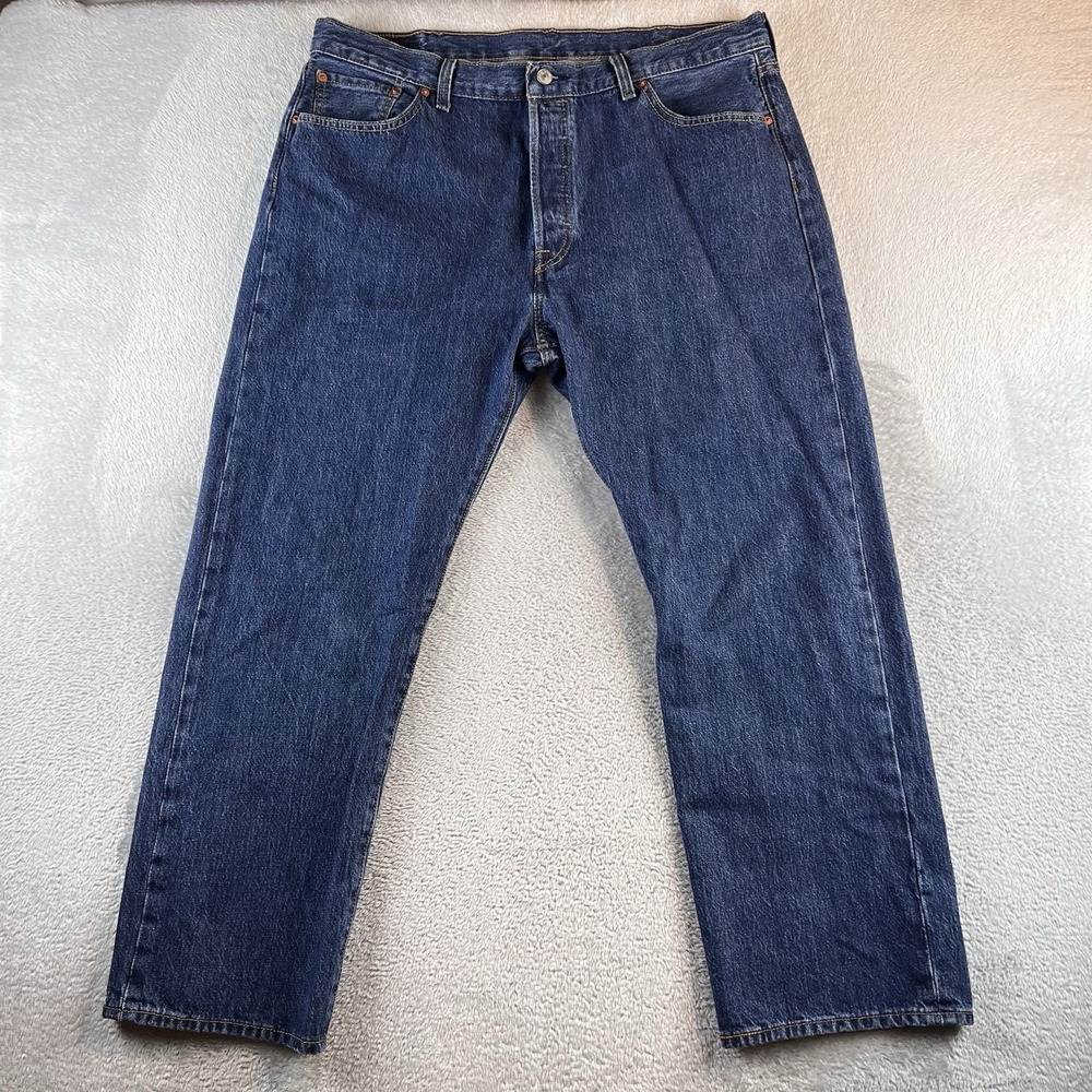 Levi's 501 Button Fly Jeans Mens 40x30 (fits 38x28) Blue Denim Cowboy